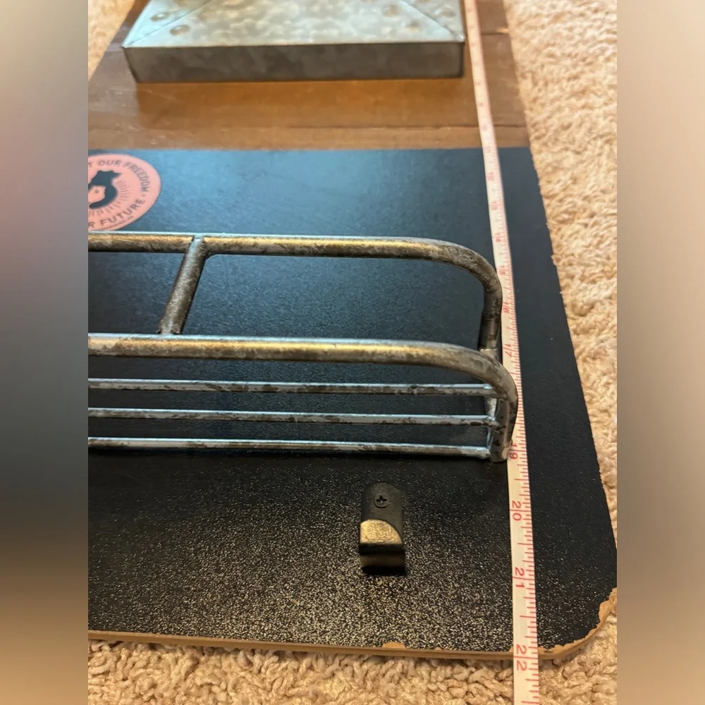 Rustic Mail and Key Holder, Chalkboard & Wall Storage Unit Entryway Organizer